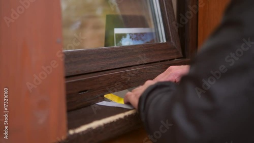 Man Purchasing Entertainment Ticket at Counter. 4K, Slowmotion.