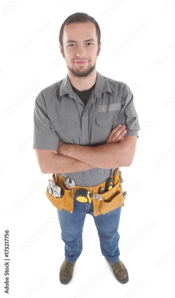 Carpenter looking at camera Carpenter looking at camera