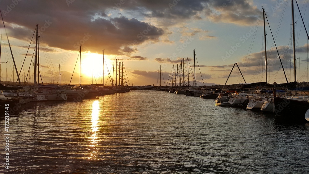 Sonnenuntergang am Hafen, Mallorca