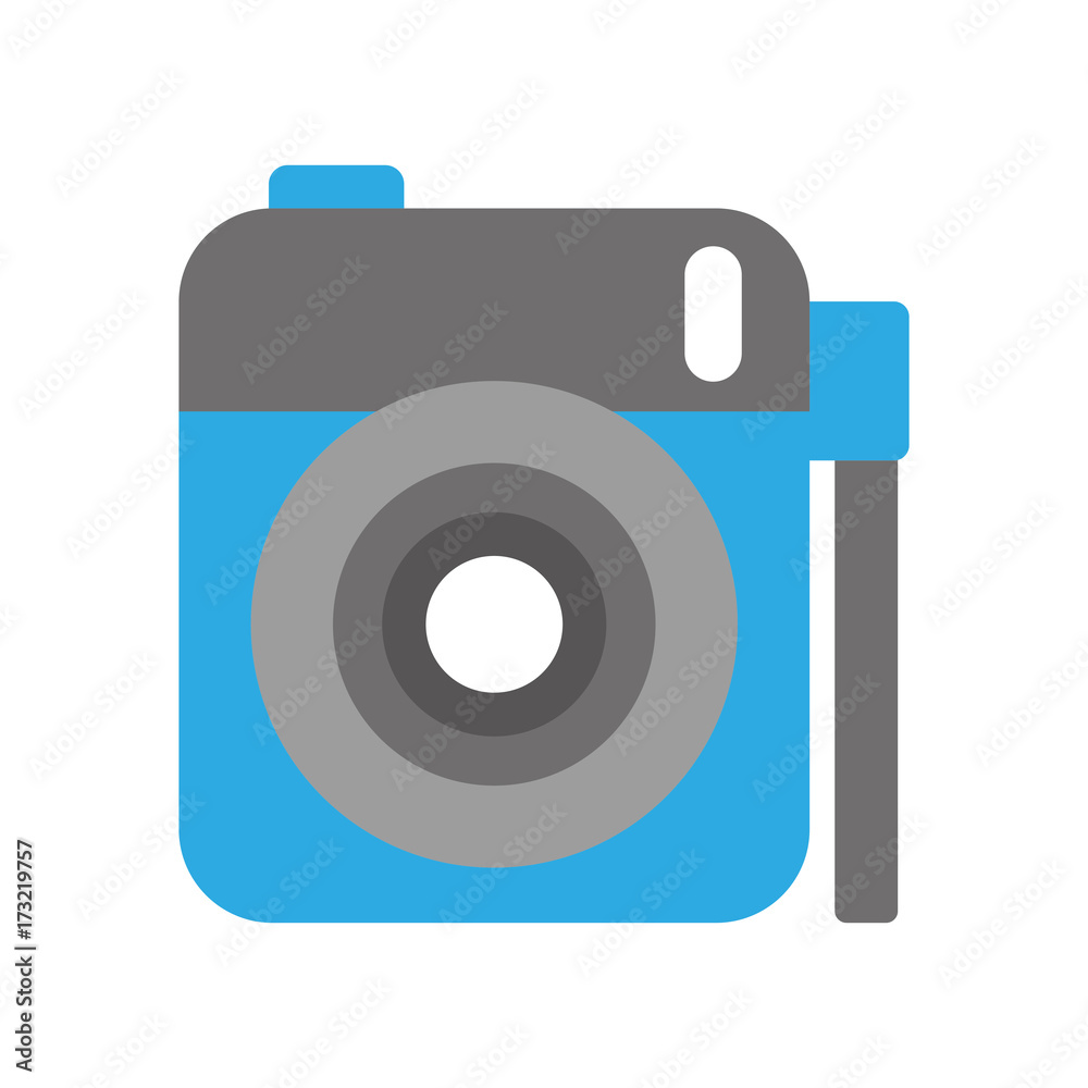 cute blue photo camera gallery accessory vector illustration cute blue photo camera gallery accessory vector illustration