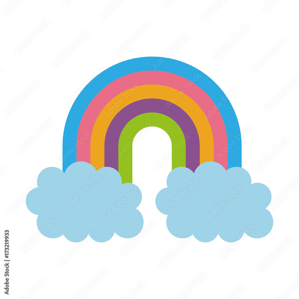 rainbow with clouds fantasy decoration dream vector illustration rainbow with clouds fantasy decoration dream vector illustration