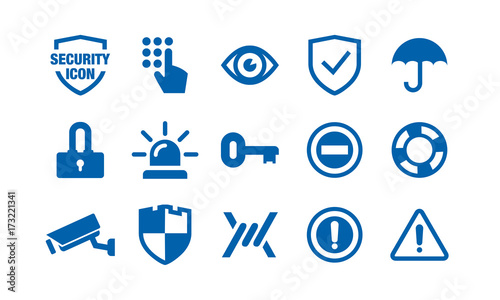 Flat solid simple security icon