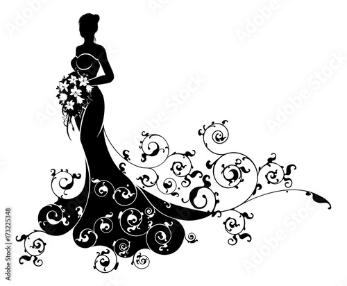 Bride Bouquet Wedding Silho...