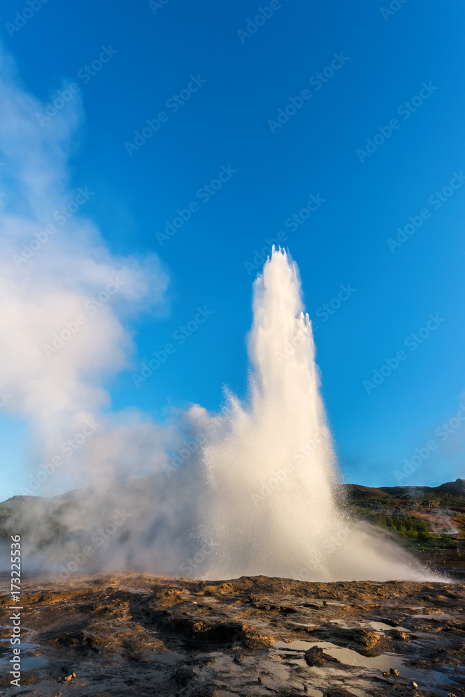 Erupting of Geysir geyser