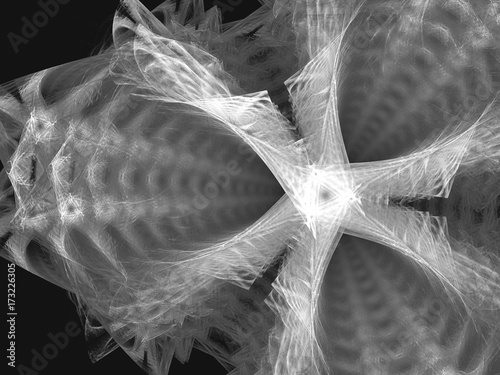 Grayscale fractal background. Digital collage.