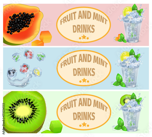 Summer Fruit and Mint Drinks Promotion Poster