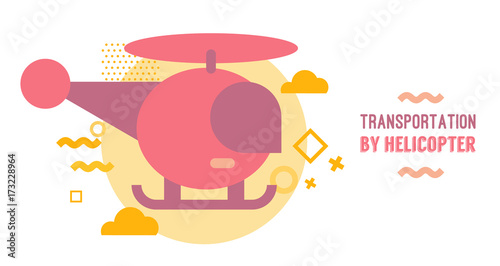Transportation by Helicopter illustration. background and banner template.
