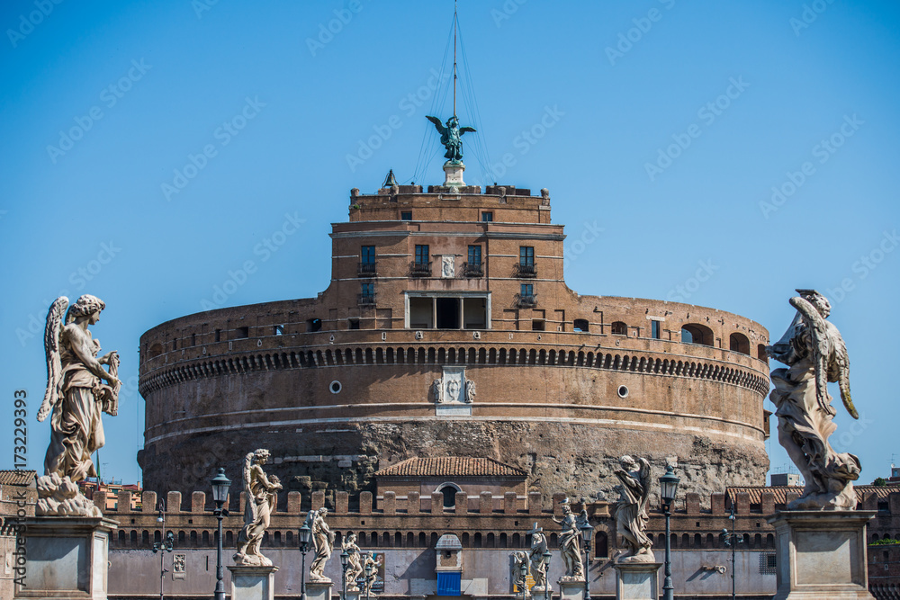 Angel statue from Castel Sant Angelo in Rome, Italy.