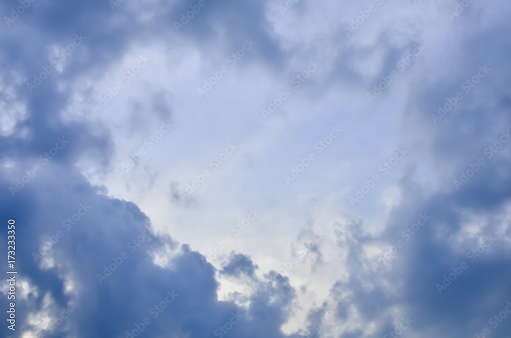 cloudy cover of the sky or weather.