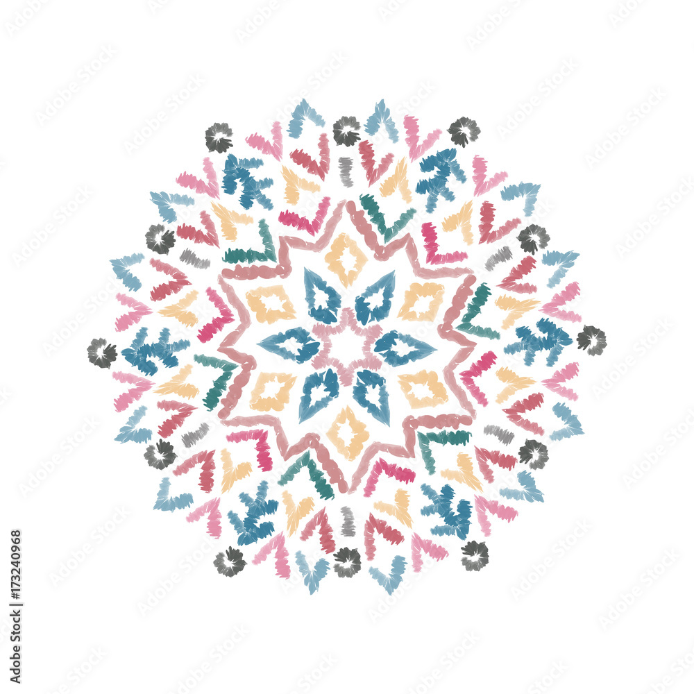 Abstract hand drawn mandala pattern with watercolor brush, vector design Abstract hand drawn mandala pattern with watercolor brush, vector design