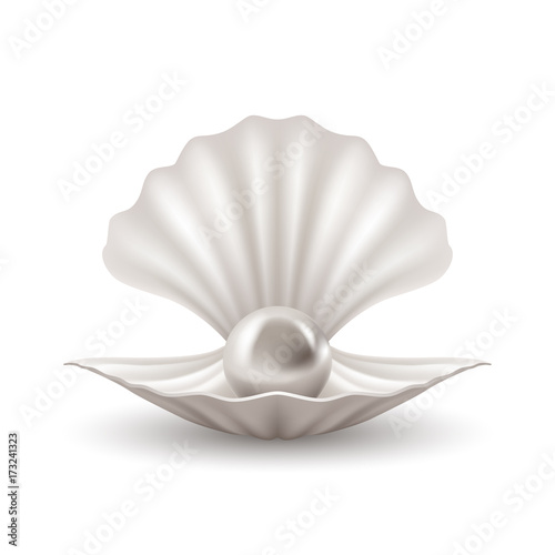 White pearl in shell