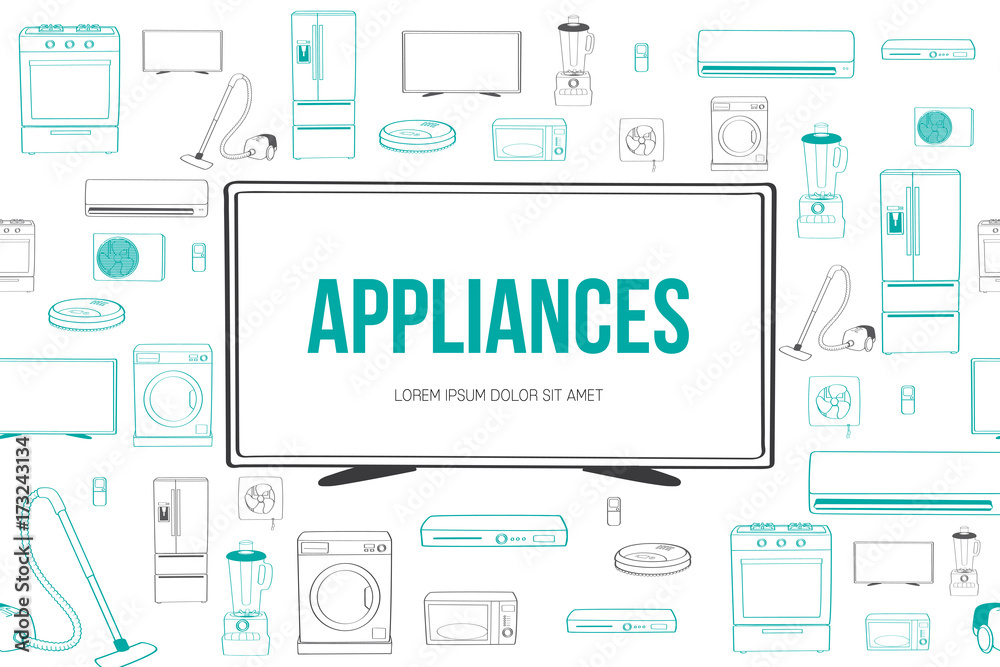Home electronic appliances design element. Vector illustration Home electronic appliances design element. Vector illustration