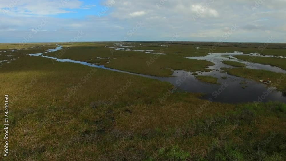 Everglades state park, aerial view at dusk. Everglades state park, aerial view at dusk.