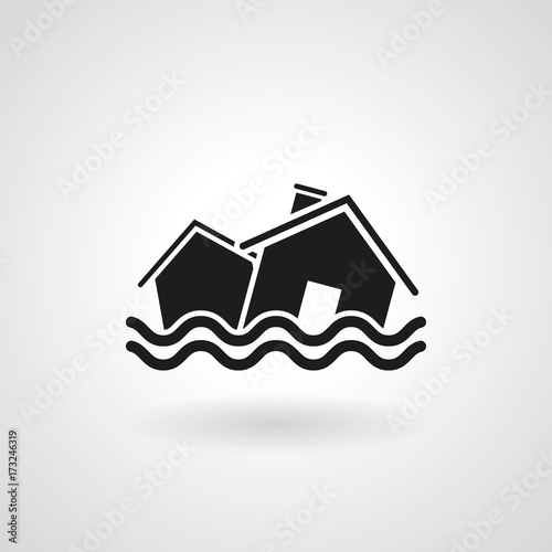 Vector natural disaster. Flood icon
