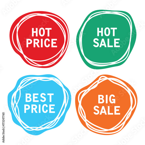 vector price tags. sale offer labels