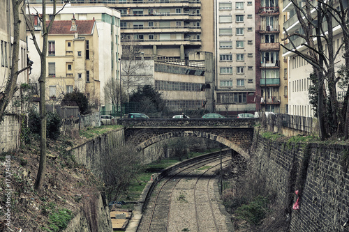 Obraz na płótnie urban greyness - Paris - petite ceinture w salonie