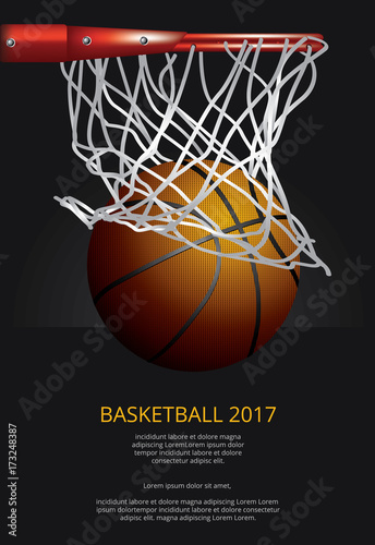 Basketball Poster Advertising Vector Illustration © pongpongching