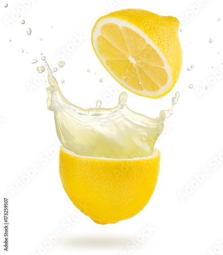 lemonade splashing out of a cut lemon