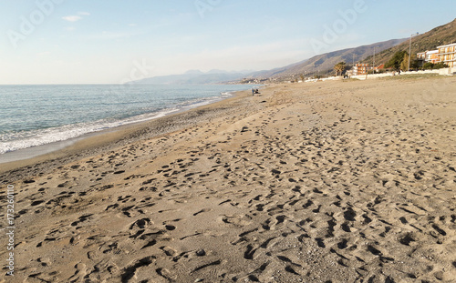 Scenic beach on the thyrrenian coastline in Calabria, Italy
