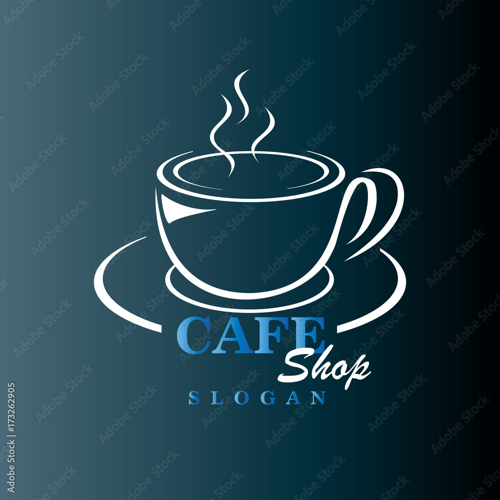 Obraz premium Coffee logo design vector template