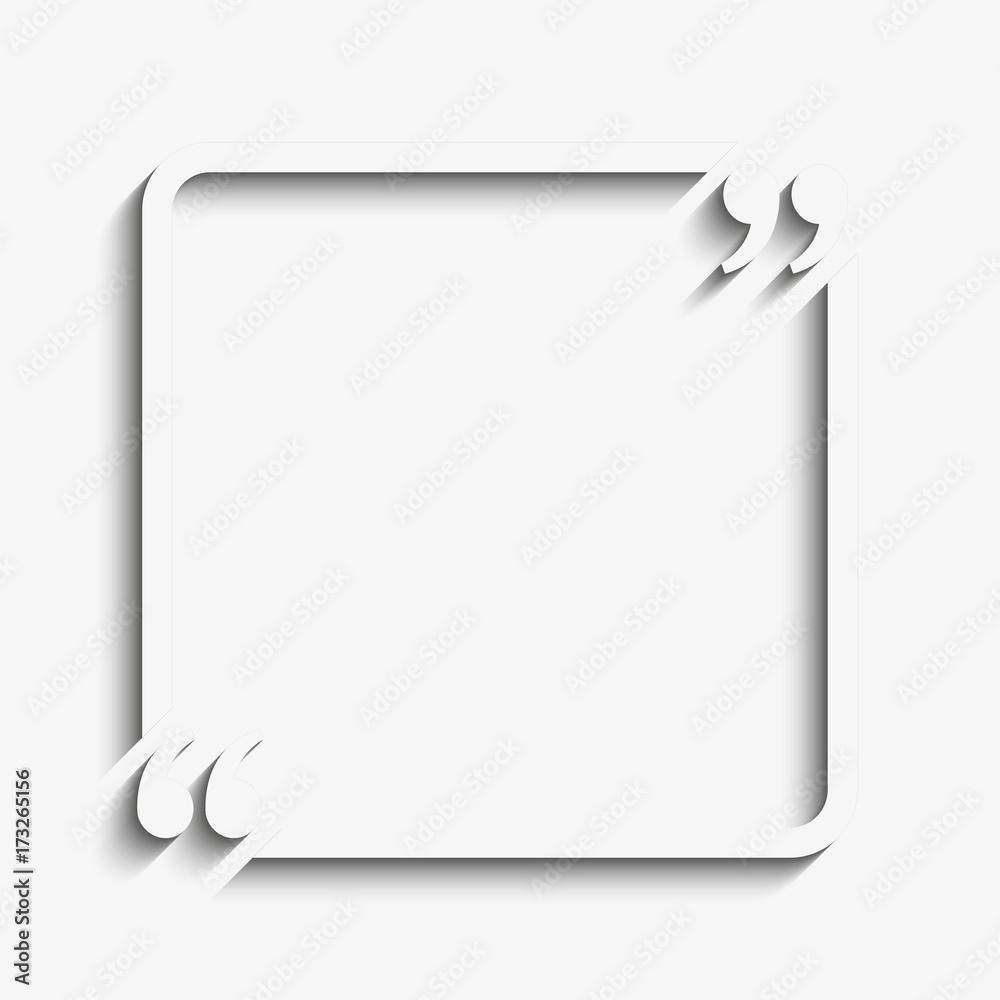 Vector Square Quote Blank Template Bracket. Vector Square Quote Blank Template Bracket.