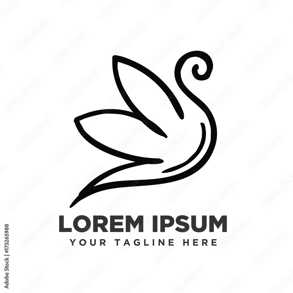 Obraz premium swan line art