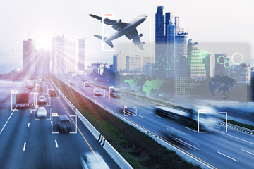 Fotobehang Voertuigen AI voertuigherkenning voor logistiek transport  © sittinan