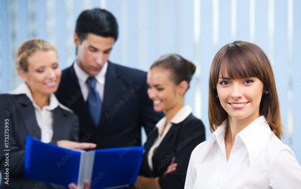 Portrait of happy smiling businesswoman at office Portrait of happy smiling businesswoman at office