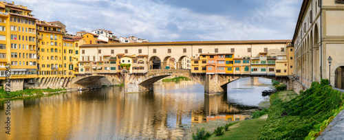The Ponte Vecchio, a medieval bridge over the river Arno in Florence, Italy