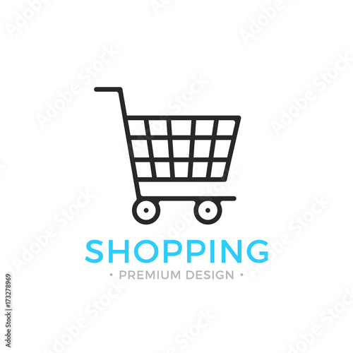 Shopping line icon. Ecommerce, e-commerce concepts. Black vector shopping cart icon