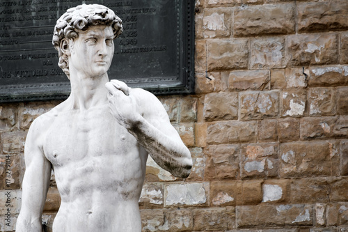 The statue of David at Piazza della Signorria in Florence, Italy