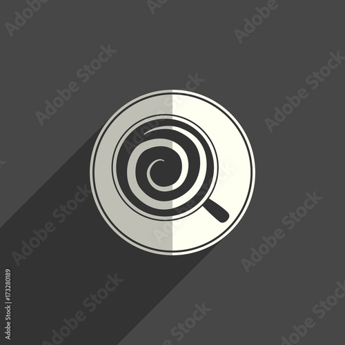 Coffee flat icons with of shadow. Vector illustration