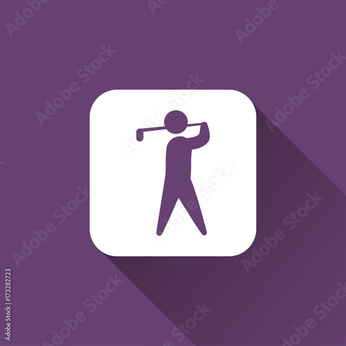 Icon of man silhouette playing golf