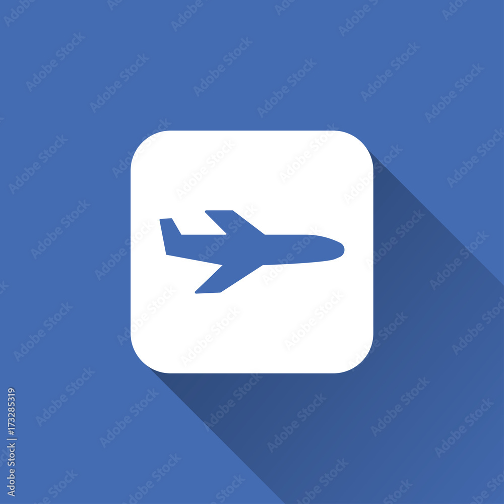 Airplane icon with long shadow