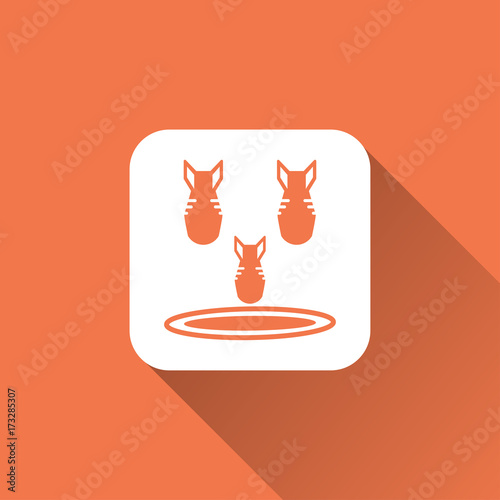 air bomb icon with long shadow
