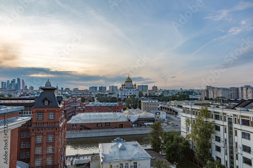 MOSCOW, RUSSIA - SEPTEMBER 9, 2017: View from the roof to the capital of the Russian Federation 