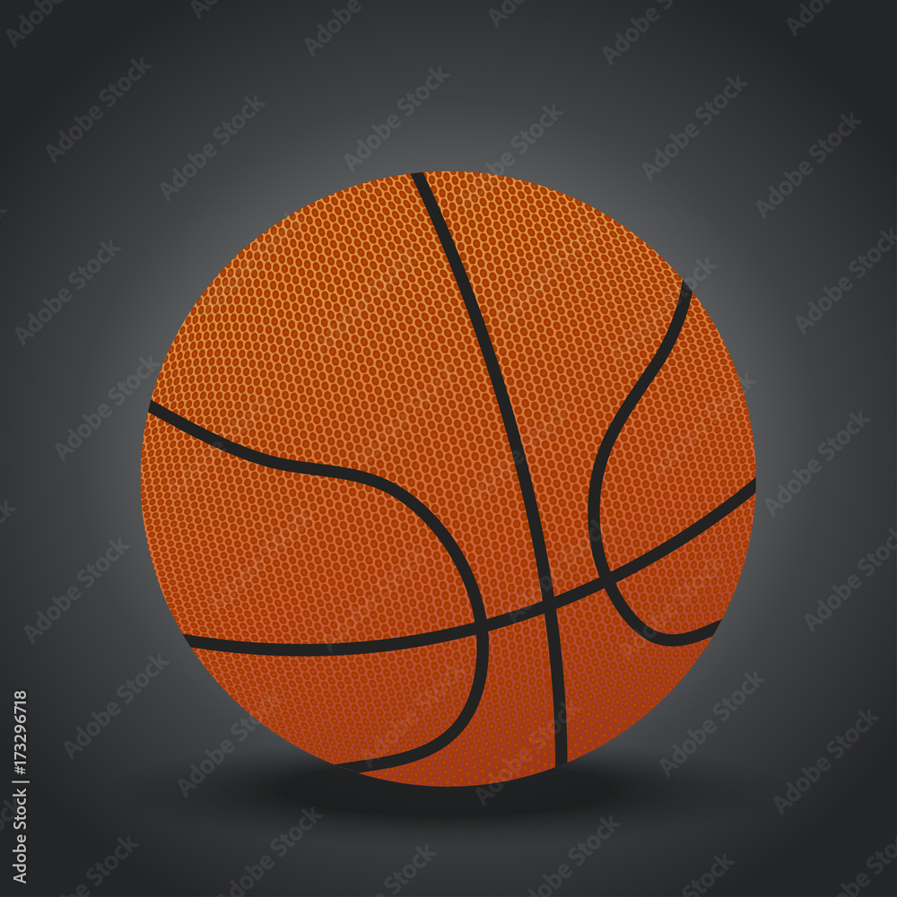 Fototapeta premium Isolated Realistic basketball design on gray background.