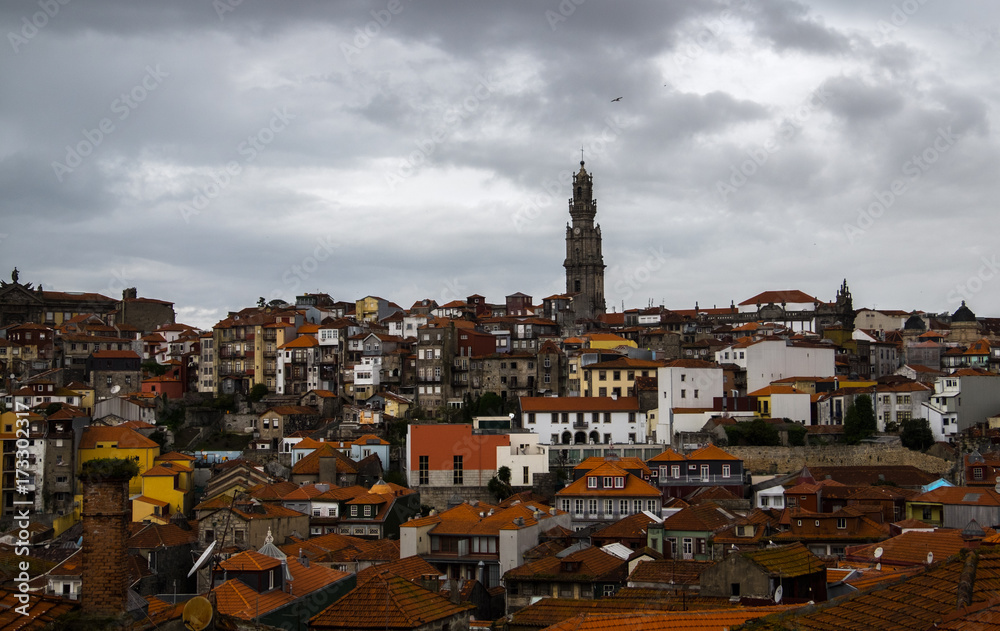 The roofs of the old city of Porto. Portugal.