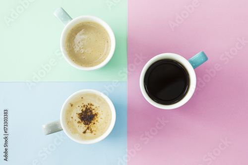 Different cups of coffee