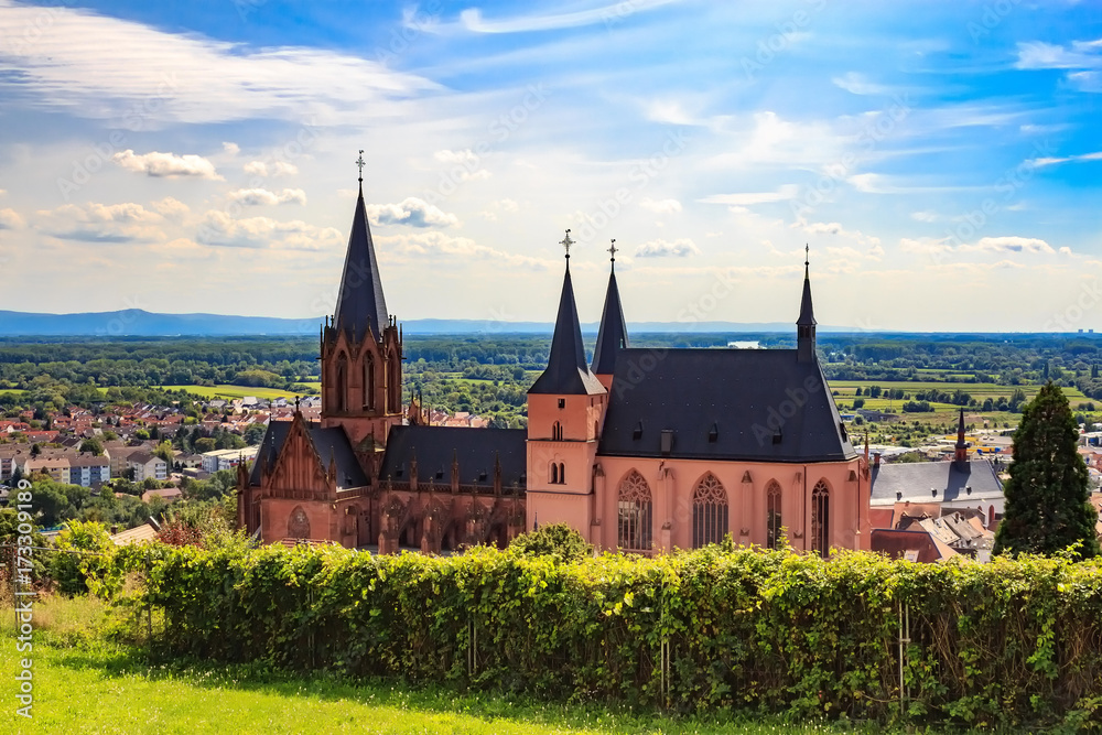 Fototapeta premium The gothic Katharinenkirche in Oppenheim in Rheinhessen