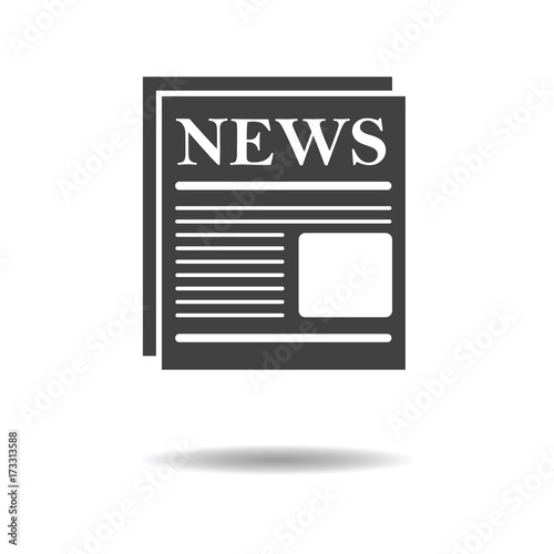 Newspaper icon - simple flat design isolated on white background, vector