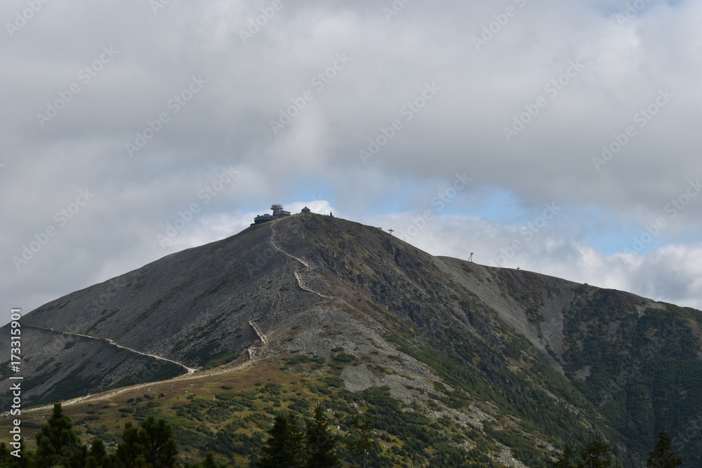 Panoramic View of Mountain on Cloudy Day