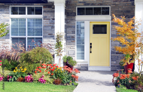 Front door of a beautiful new home  photo