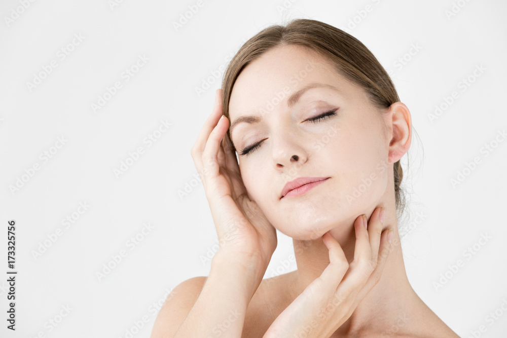 portrait of attractive woman beauty image isolated on white background