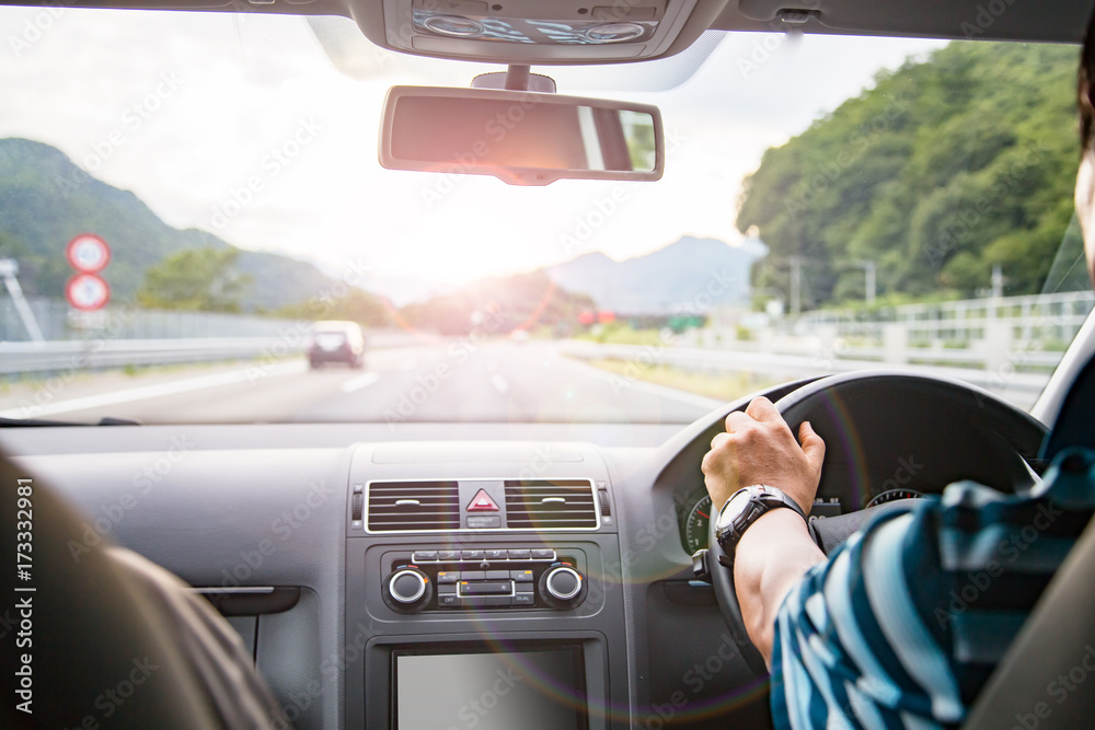 Obraz premium 運転席からの風景