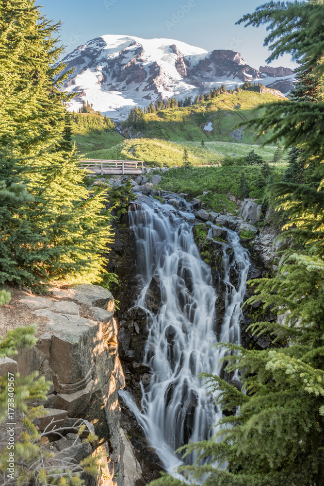 Myrtle Falls Spills Over Lush Valley Myrtle Falls Spills Over Lush Valley