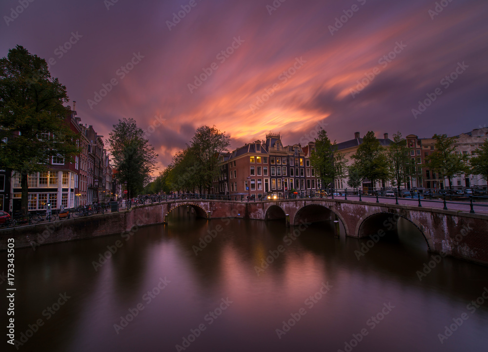 Amsterdam at sunset