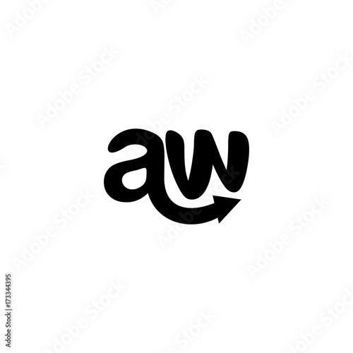 aw letter logo vector