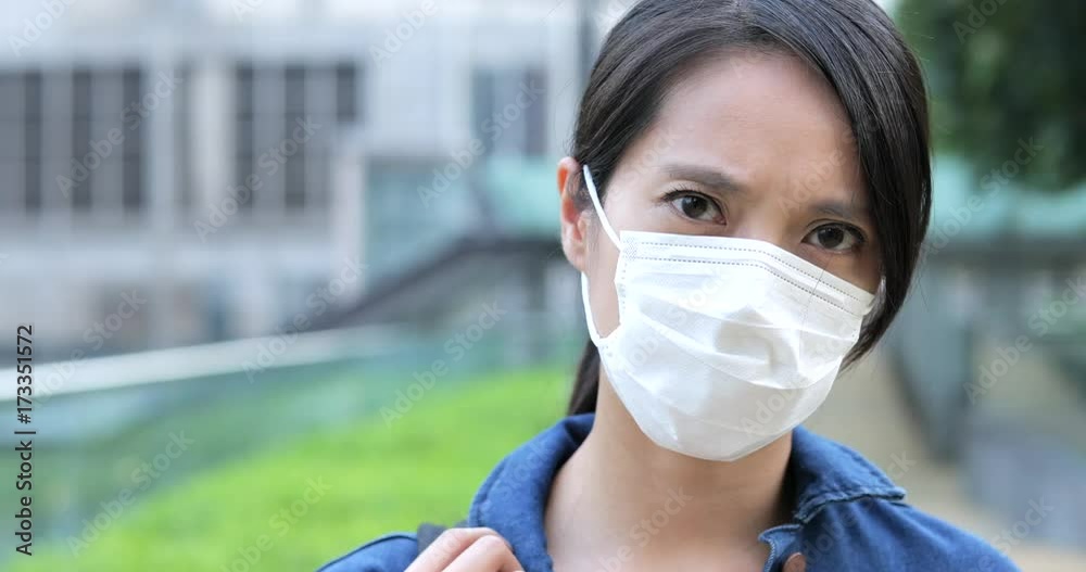 Woman wearing face mask