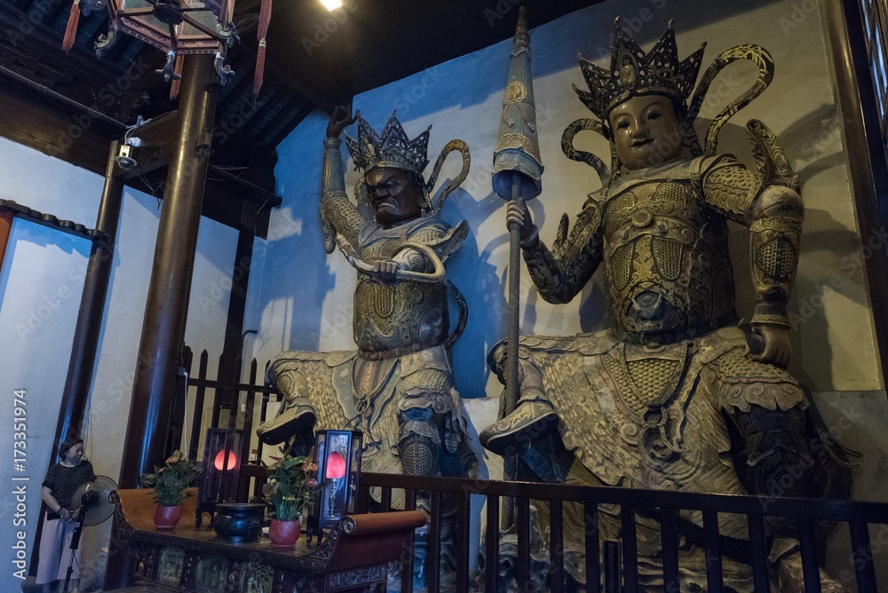 Two sculpture of Buddha in a temple of Shanghai, China. Two sculpture of Buddha in a temple of Shanghai, China.